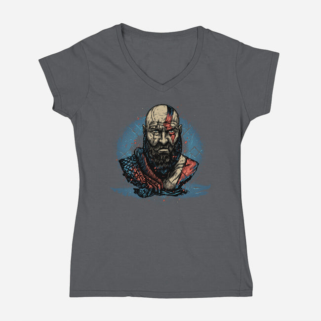Forged In Battle-Womens-V-Neck-Tee-glitchygorilla