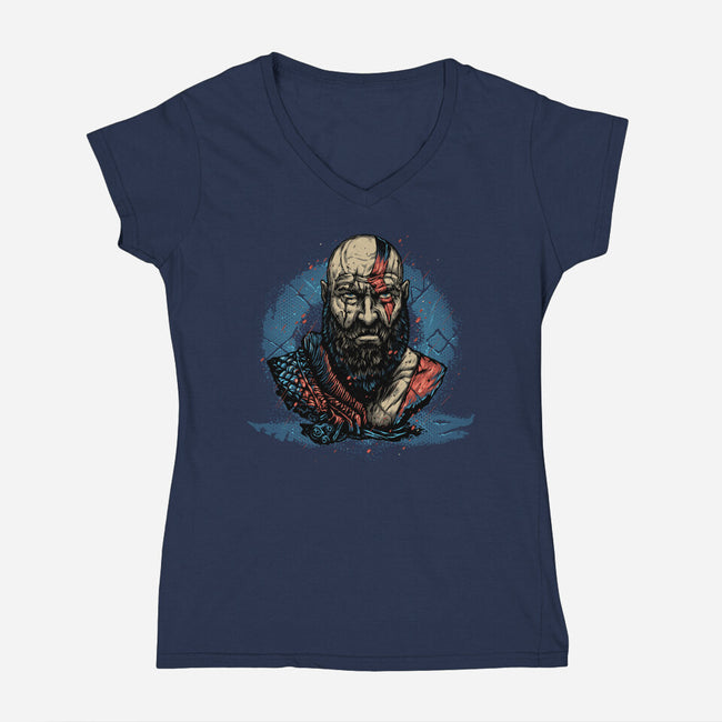 Forged In Battle-Womens-V-Neck-Tee-glitchygorilla