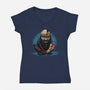 Forged In Battle-Womens-V-Neck-Tee-glitchygorilla