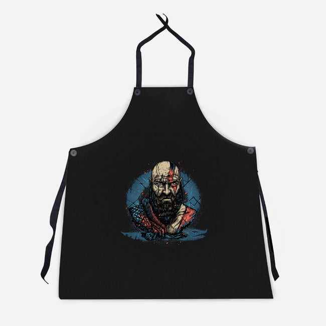 Forged In Battle-Unisex-Kitchen-Apron-glitchygorilla