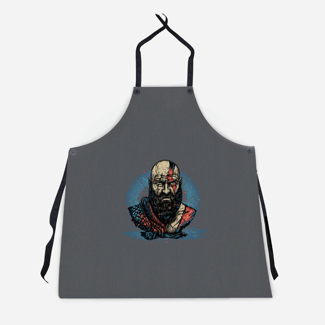 Forged In Battle-Unisex-Kitchen-Apron-glitchygorilla