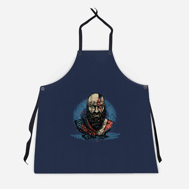 Forged In Battle-Unisex-Kitchen-Apron-glitchygorilla