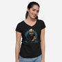 Forged In Battle-Womens-V-Neck-Tee-glitchygorilla