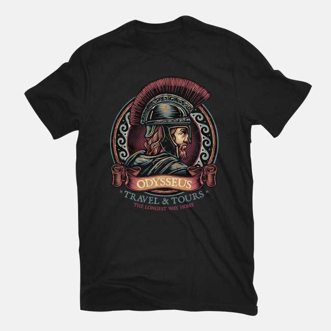 Odysseus Travel And Tours-Womens-Fitted-Tee-glitchygorilla