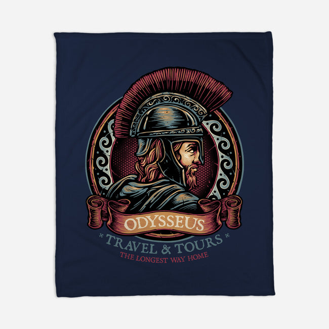 Odysseus Travel And Tours-None-Fleece-Blanket-glitchygorilla