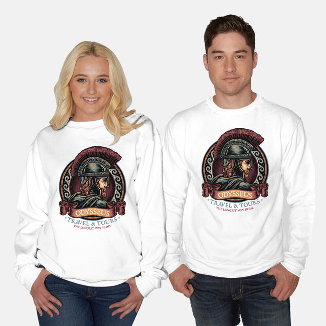 Odysseus Travel And Tours-Unisex-Crew Neck-Sweatshirt-glitchygorilla