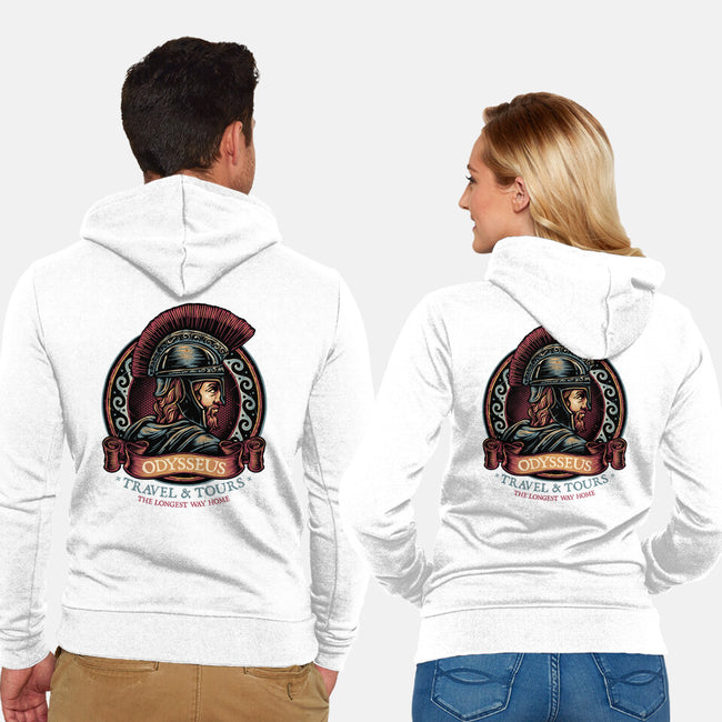 Odysseus Travel And Tours-Unisex-Zip-Up-Sweatshirt-glitchygorilla
