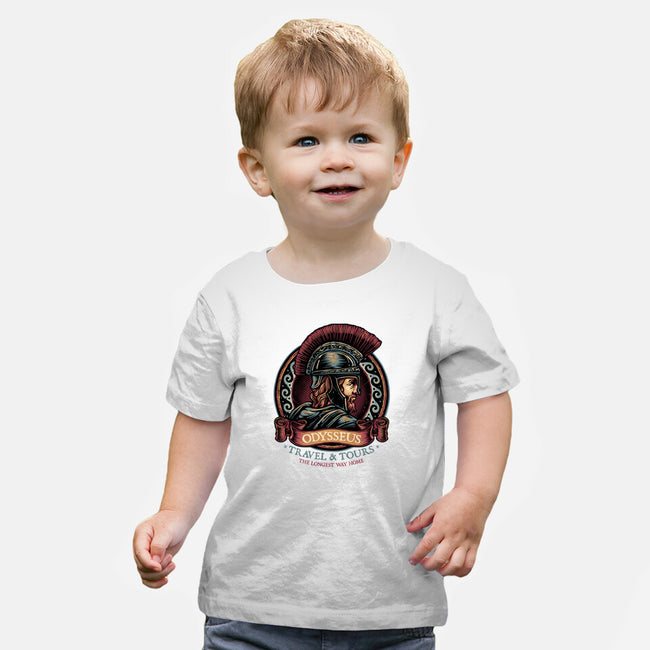 Odysseus Travel And Tours-Baby-Basic-Tee-glitchygorilla
