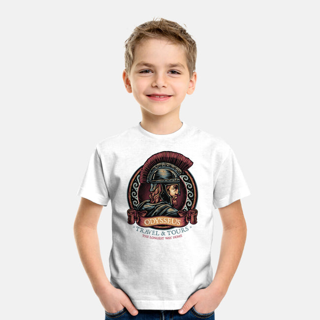 Odysseus Travel And Tours-Youth-Basic-Tee-glitchygorilla