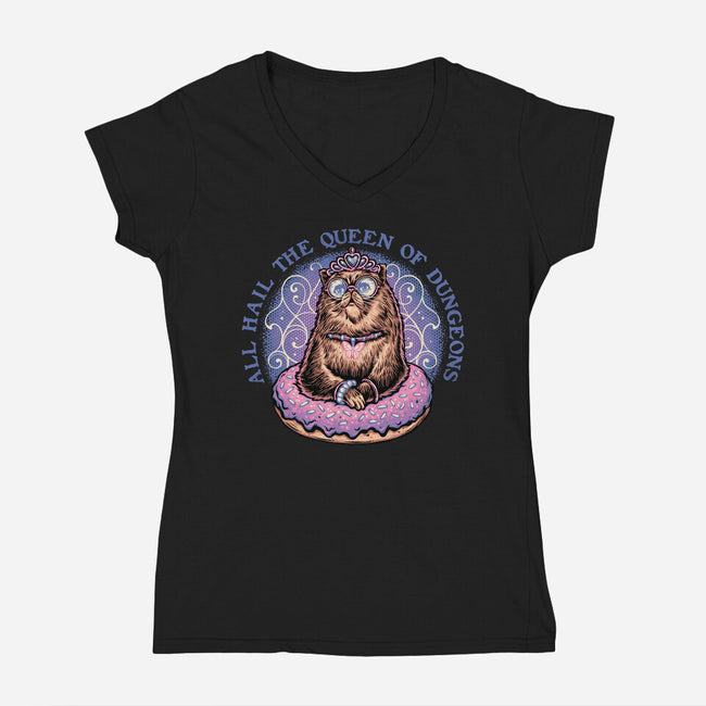 The Queen Of Dungeons-Womens-V-Neck-Tee-glitchygorilla