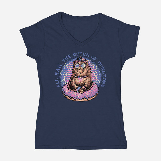 The Queen Of Dungeons-Womens-V-Neck-Tee-glitchygorilla