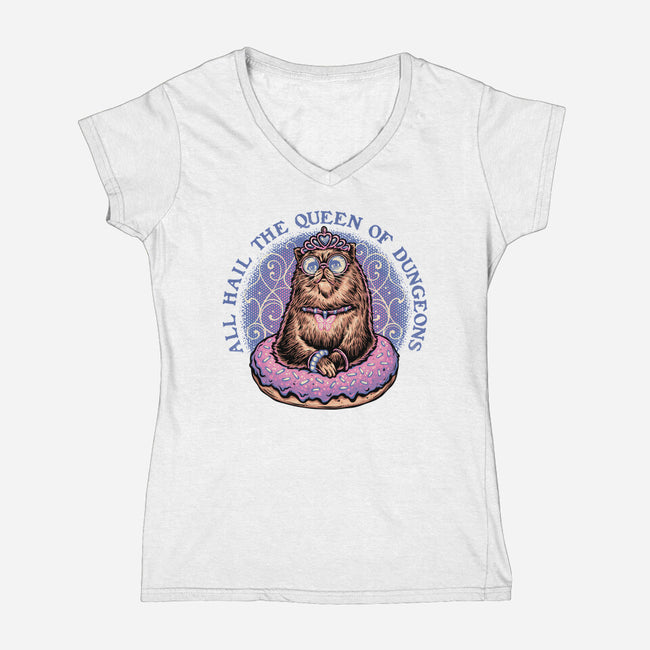 The Queen Of Dungeons-Womens-V-Neck-Tee-glitchygorilla