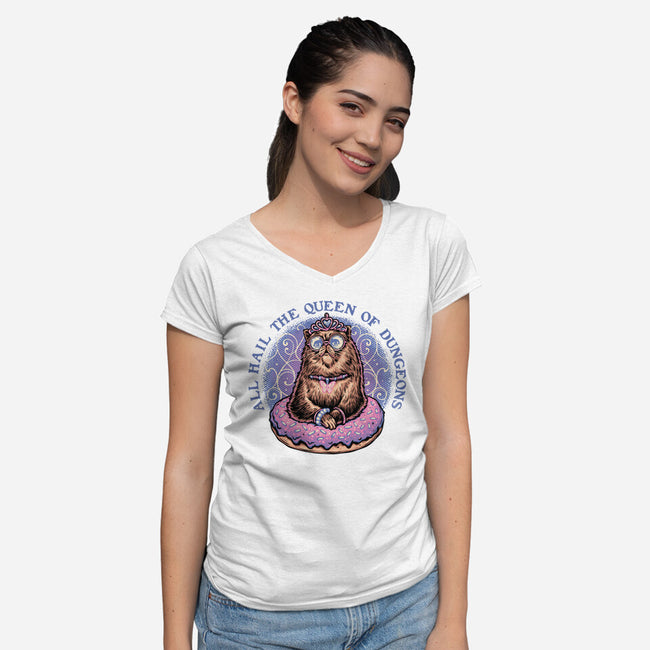 The Queen Of Dungeons-Womens-V-Neck-Tee-glitchygorilla