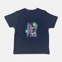 Rainbow Bookshelf Cats-Baby-Basic-Tee-tobefonseca