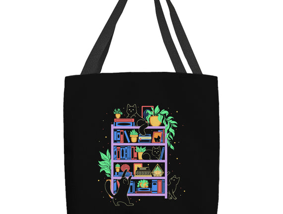 Rainbow Bookshelf Cats