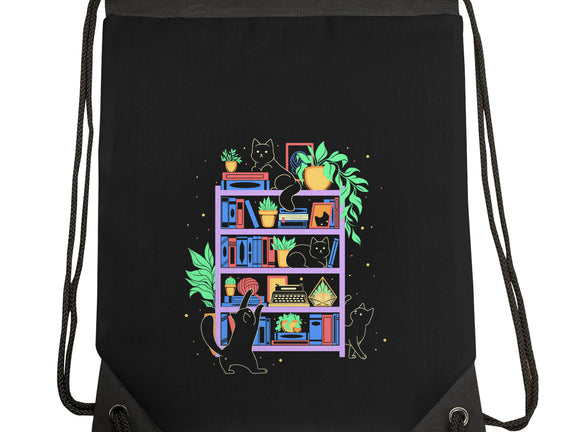 Rainbow Bookshelf Cats