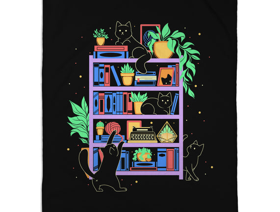 Rainbow Bookshelf Cats