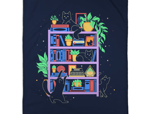 Rainbow Bookshelf Cats