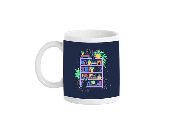 Rainbow Bookshelf Cats
