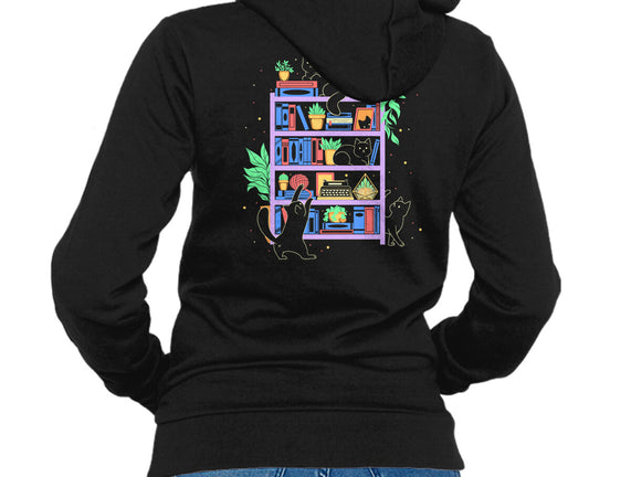 Rainbow Bookshelf Cats