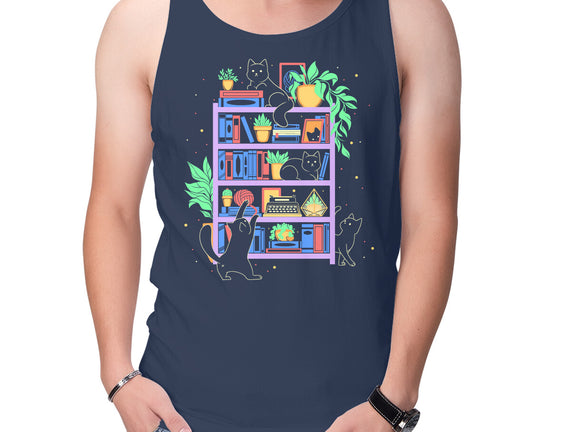 Rainbow Bookshelf Cats