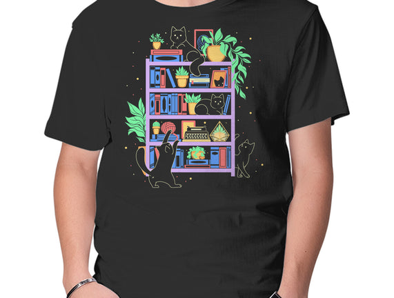 Rainbow Bookshelf Cats
