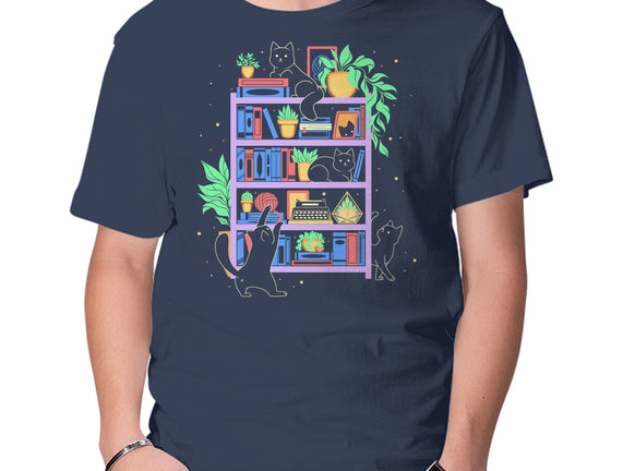 Rainbow Bookshelf Cats
