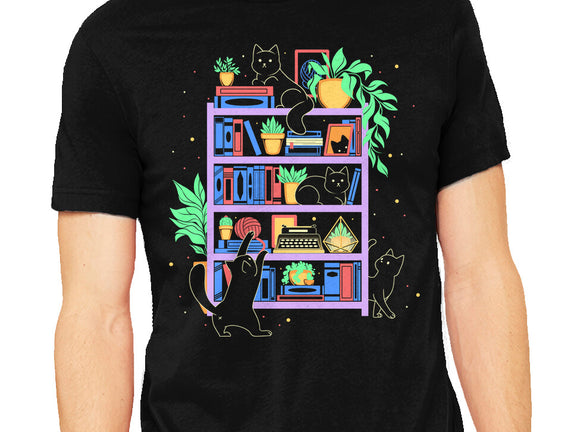 Rainbow Bookshelf Cats
