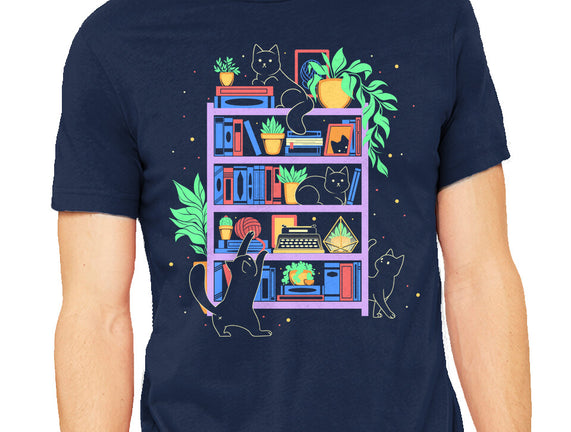 Rainbow Bookshelf Cats