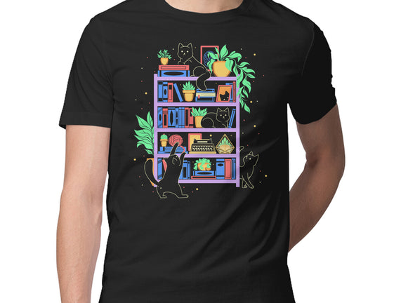 Rainbow Bookshelf Cats