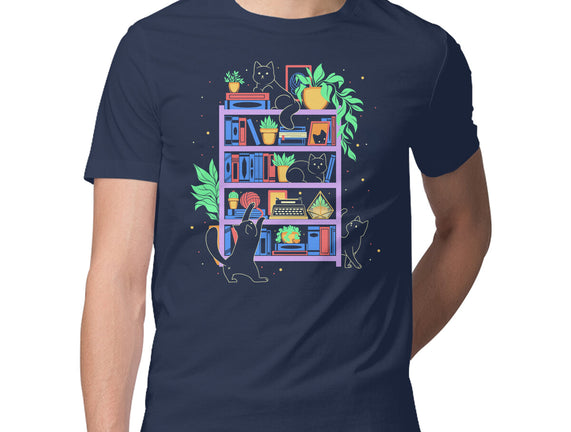 Rainbow Bookshelf Cats