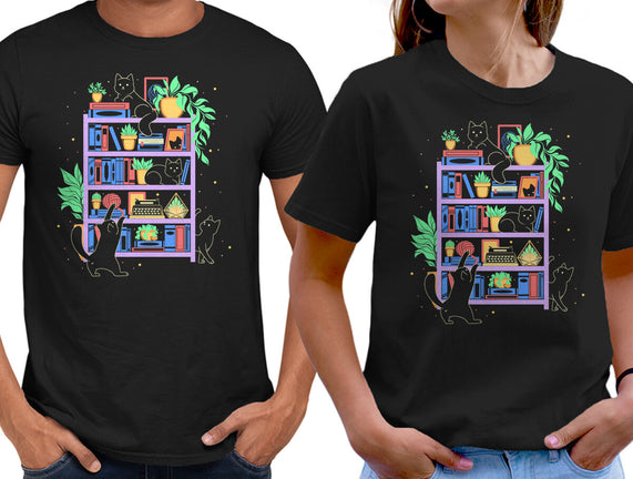 Rainbow Bookshelf Cats