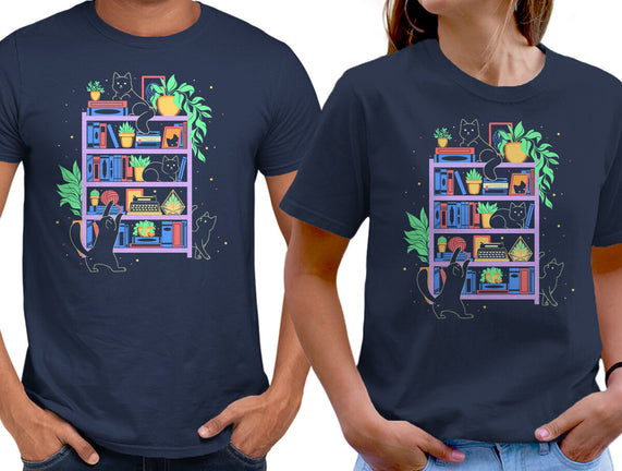 Rainbow Bookshelf Cats