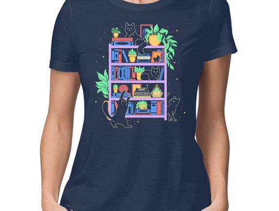 Rainbow Bookshelf Cats