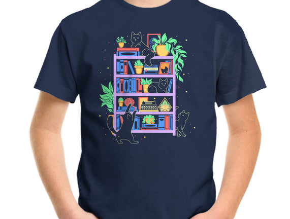 Rainbow Bookshelf Cats