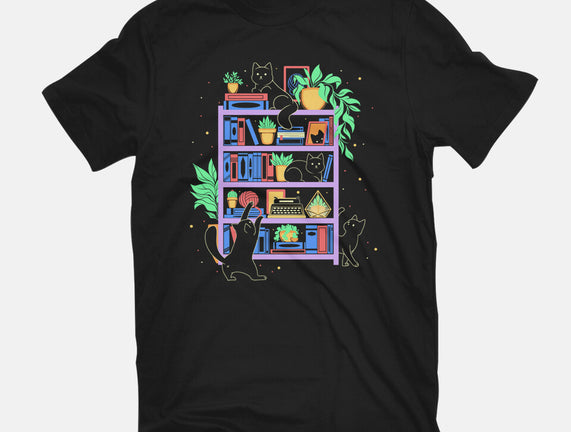 Rainbow Bookshelf Cats