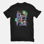 Rainbow Bookshelf Cats-Mens-Basic-Tee-tobefonseca