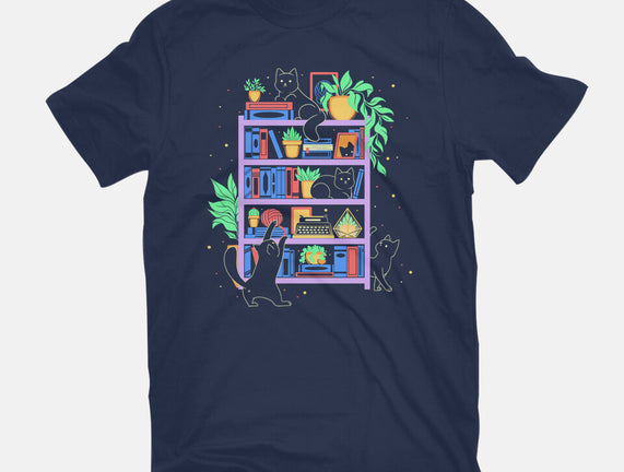 Rainbow Bookshelf Cats