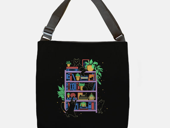 Rainbow Bookshelf Cats