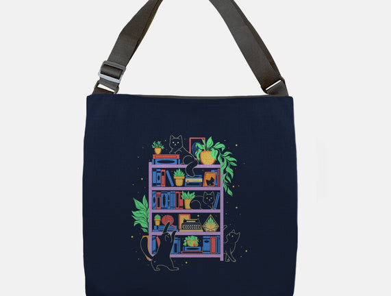 Rainbow Bookshelf Cats