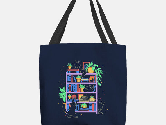 Rainbow Bookshelf Cats