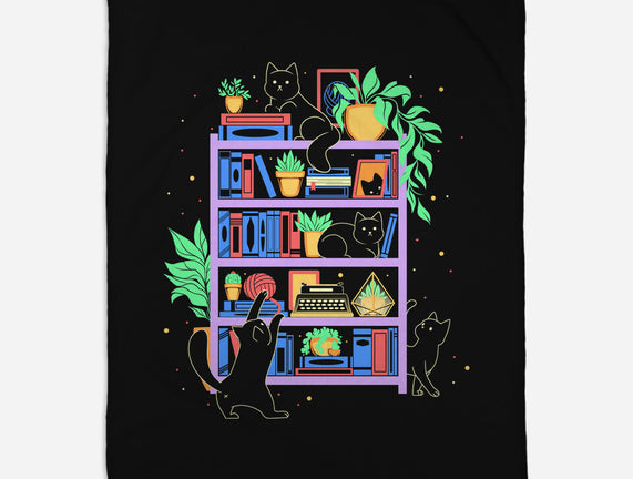 Rainbow Bookshelf Cats