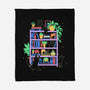 Rainbow Bookshelf Cats-None-Fleece-Blanket-tobefonseca