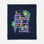 Rainbow Bookshelf Cats-None-Fleece-Blanket-tobefonseca