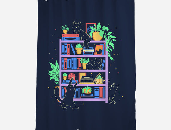 Rainbow Bookshelf Cats