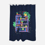 Rainbow Bookshelf Cats-None-Polyester-Shower Curtain-tobefonseca