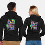 Rainbow Bookshelf Cats-Unisex-Zip-Up-Sweatshirt-tobefonseca