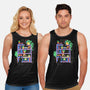 Rainbow Bookshelf Cats-Unisex-Basic-Tank-tobefonseca