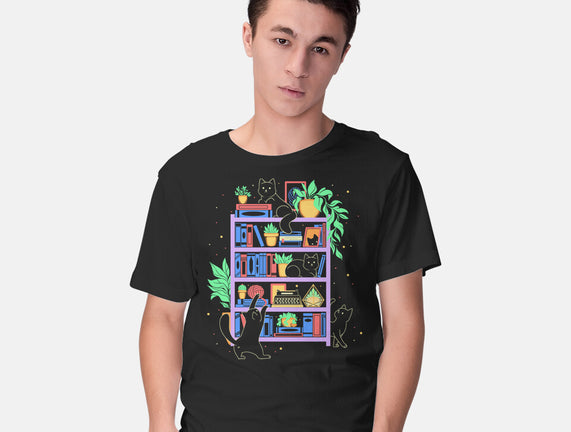 Rainbow Bookshelf Cats