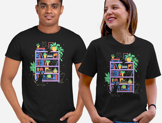 Rainbow Bookshelf Cats